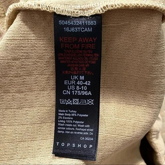 Topshop Women's Bubble Quilted Jogger Pants Size 8-10 US Camel Tan NWT Pockets - Picture 7 of 7